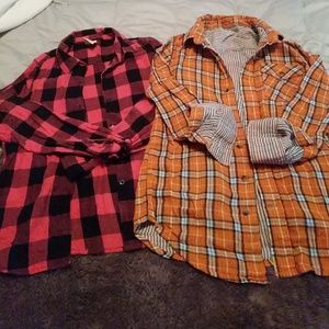 Set of two boys 10 button down shirts.